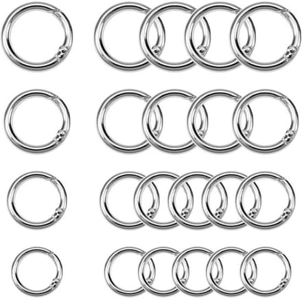 Allecto - Karabijnringen - Ronde Karabijnhaak - Zinklegering - Zilver
