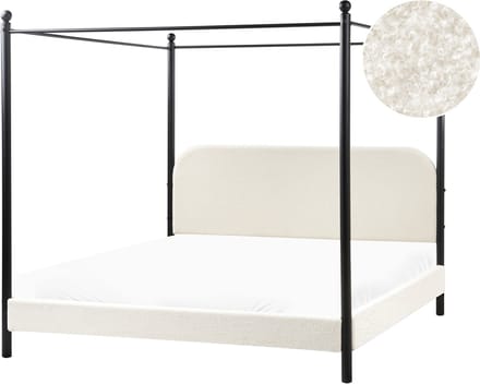 DANNEMOIS - Tweepersoonsbed - Gebroken wit - 180x200 cm - Bouclé