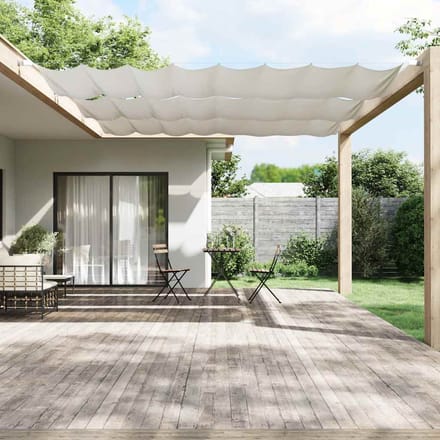 vidaXL - Luifel - verticaal - 140x420 - cm - oxford - stof - wit