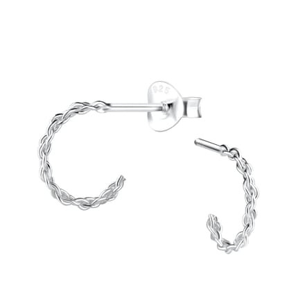 Joy|S - Zilveren oorringen stud - 10 mm - twist - dikte 1.4 mm