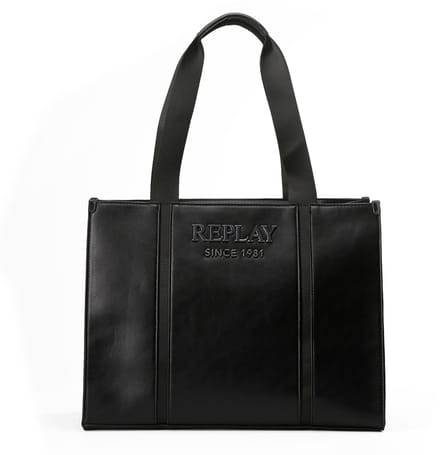 REPLAY schoudertas shopper Shoulder Bag Black zwart