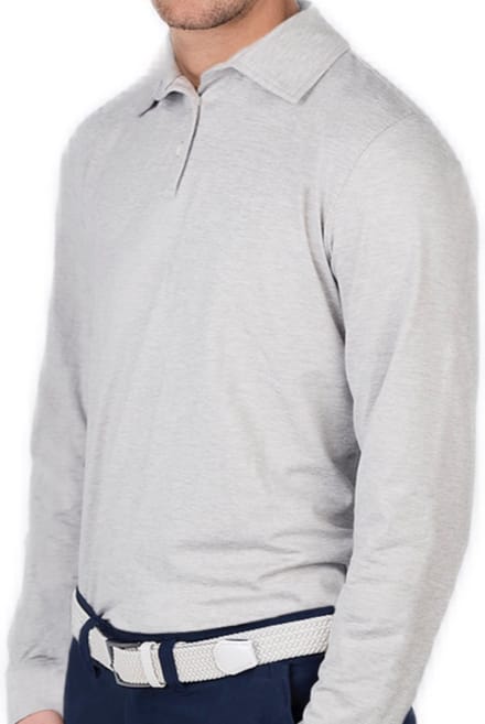 Func Factory mannen Longsleeve Polo James lichtgrijs melange maat M