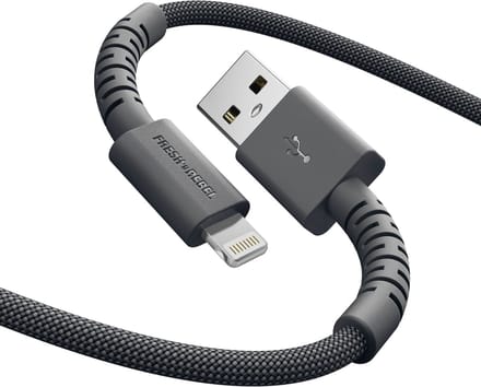 Fresh 'n Rebel FlexWave Oplaadkabel voor iPhone - USB – Extra lang (2m) - Siliconen gevlochten kabel - USB-A naar Apple Lightning - Storm Grey