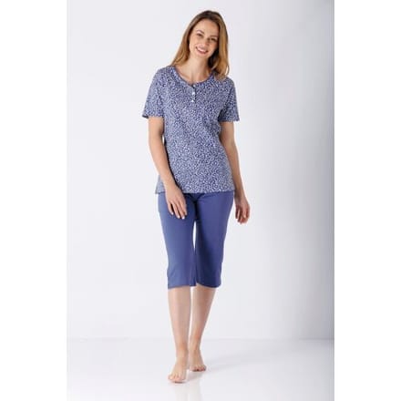 Dames zomerpyjama blauw van Hajo - Blauw - Maat - 36/38