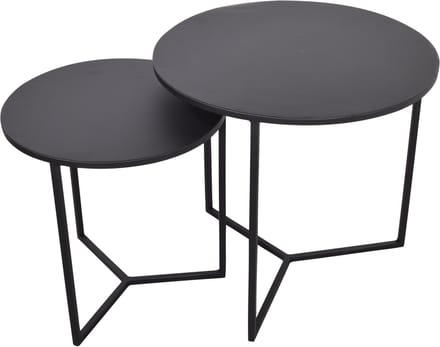 LOFT42 Dulon Set Bijzettafels Rond - Zwart - Ø49x46