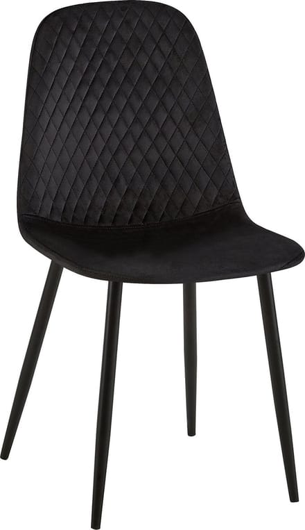CLP Giverny Eetkamerstoel - Zonder armleuning - Metaal frame - zwart Fluweel