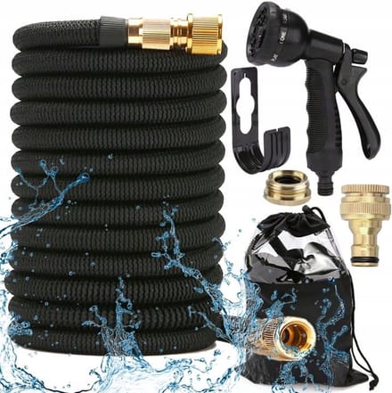 Complete Set Tuinslang van 30 Meter met Flexibel Ontwerp - Flexibele tuinslang - Flexibele tuinslang 30 meter - Tuinslang met koppelstukken - Incl ophang haak en zak