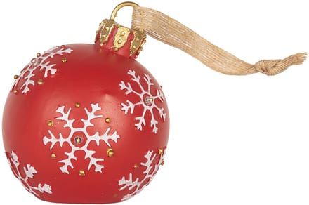 Clayre & Eef Kersthanger Kerstbal Ø 12x14 cm Rood Kunststof