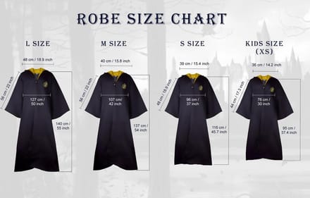 Harry Potter - Hufflepuff Wizard Robe / Huffelpuf tovenaar kostuum (L)