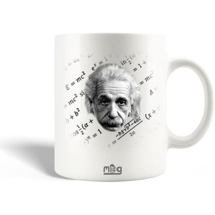 Mug en Céramique - MANIACASE - Albert Einstein - 30cl - Compatible Lave-Vaisselle - Blanc