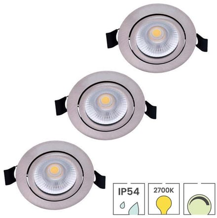Lybardo - Lage Inbouwspots - 3-pack - 5W - Dimbaar - Waterdicht - Spotjes Inbouw