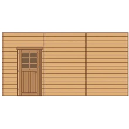 Solid Voorwand Enkele Deur Links Hout 480cm