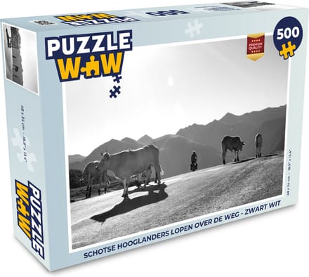 Puzzel Schotse hooglander - Licht - Berg - Natuur - Legpuzzel - Puzzel 500 stukjes