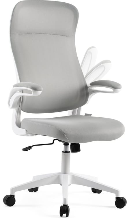 SENSE7 Revo Ergonomische Bureaustoel - Draaistoel - Inklapbare Armleuningen - Mesh Rugleuning - Verstelbaar - Grijs