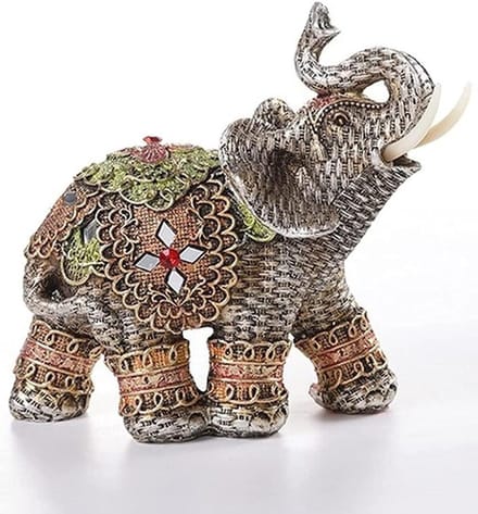 Creatief kunstbeeldje - Olifant sculptuur - Desktop display decoratie - Realistische kleur en structuur