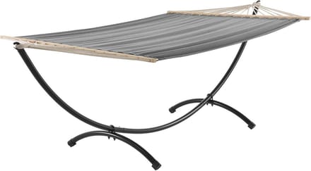 Katoenen hangmat met standaard 290x150 cm in grijs