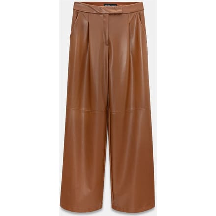 Hoge Taille Brede Pijpen Neplederen Broek