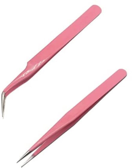 Eyelash Tweezers Set - Professional Stainless Steel Precision Tweezers for Eyelash Extensions
