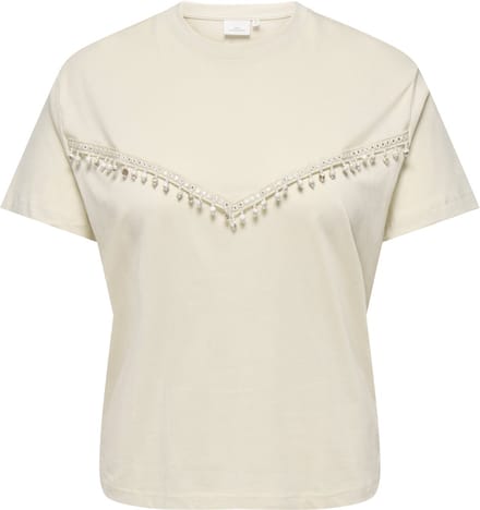ONLY CARMAKOMA - CARCHELSEA S/S EMB TOP JRS - Meisjes - T-shirts