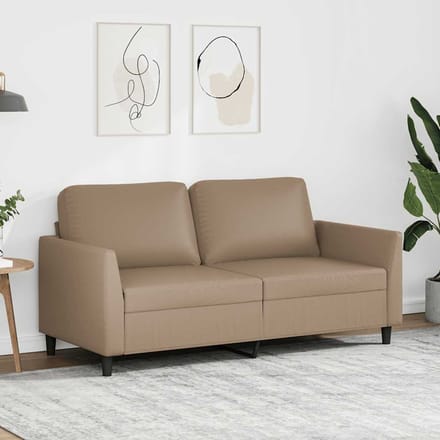 vidaXL - Tweezitsbank - 140 - cm - kunstleer - cappuccinokleurig