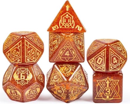 Lapi Toys - Dungeons and Dragons dobbelstenen - DnD Dice - Polydice - Dobbelstenen Dungeons Dragons - D&D dobbelstenen - DnD Dice Set - 1 set (7 stuks) - XL formaat - Resin - Rood