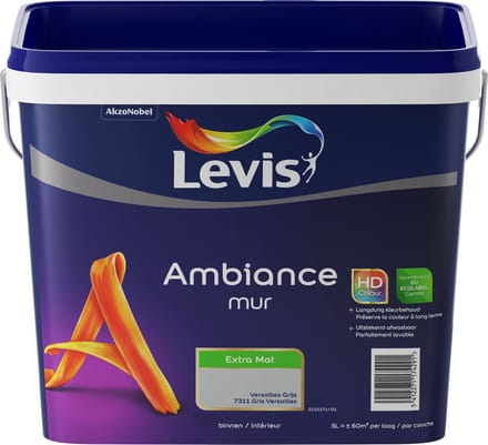 Levis - Ambiance Mur Extra Mat - Versailles Grijs - 5 L
