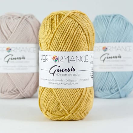 Genesis oker geel 2060 - 5 bollen gekamd katoengaren - pendikte 3,5 a 4mm