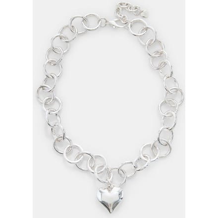 Stradivarius Ketting met hartbedel  Grijs OS
