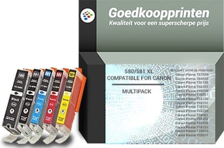 Huismerk Canon PGI-580 / CLI-581 XXL inkt cartridges 5-Kleuren Multipack (77ml)