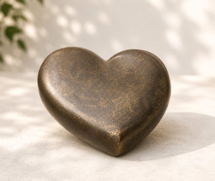 BRONZEN URN / HART/ GRAFDECORATIE / ASURN