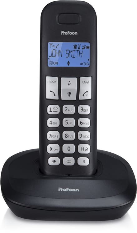 Profoon PDX-1100 DECT telefoon - 1 Handpost - Duidelijk verlicht display - Zwart