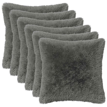 vidaXL - Kussensloop - 6 - pcs - HEERLEN - Lichtgrijs - 30 - x - 30 - cm - PV - Fleece