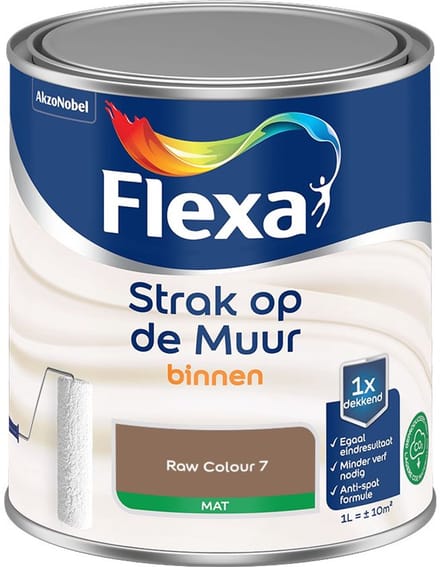 Flexa - Strak Op De Muur Binnen Mat - Raw Colour 7 - Mengverf - 1 L