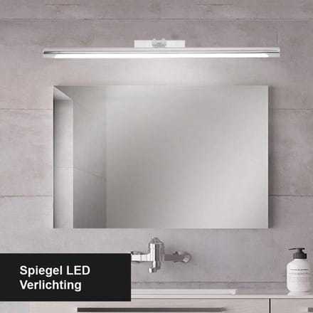 Spiegellamp - Spiegelverlichting - Badkamerverlichting - LED - Chroom - 55 cm