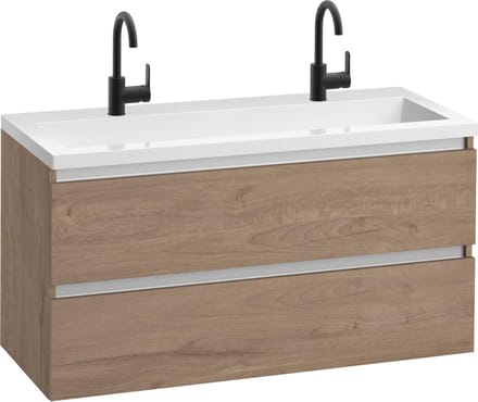 Saqu Gaia Badkamermeubel Set - 120x52 cm - Voorgemonteerd - Bruin - Wastafelmeubel - Badmeubel