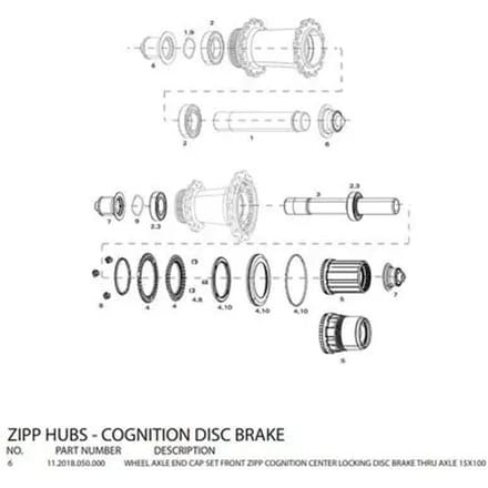 Voorwielasuiteinden Zipp cognition db 15x100