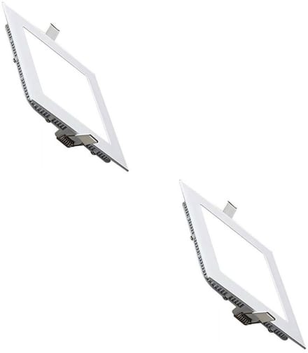 LED Downlight Slim 2 Pack - Inbouw Vierkant 3W - Helder/Koud Wit 6400K - Mat Wit Aluminium - 89mm