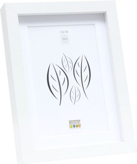 Deknudt Frames fotolijst - wit met passe-partout - 10x15 cm / 13x18 cm