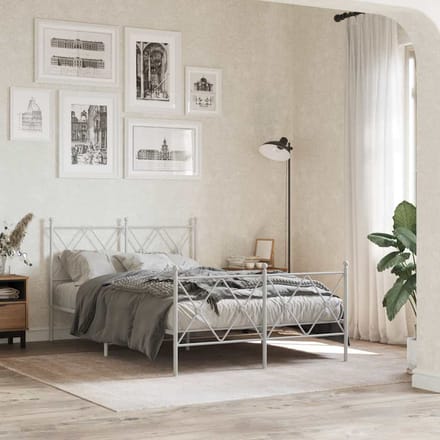 vidaXL - Vervangend - hoofdbord - 120 - cm - metaal - wit