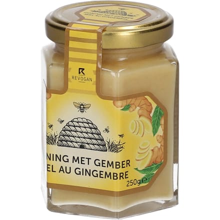 Revogan Honing met Gember | Vaste crèmehoning Zachte textuur & pittig aroma 250 Crème