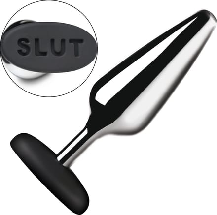 butt slut - metalen en siliconen anale plug - zilver