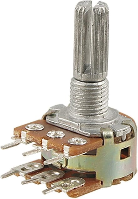 Dubbele Draaipotentiometer 100K Ohm Lineair B100K met 6 Klemmen