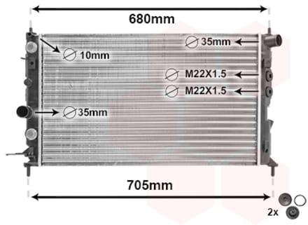 Van Wezel - RADIATOR VOOR OPEL VECTRA B 1995-1998 1300159