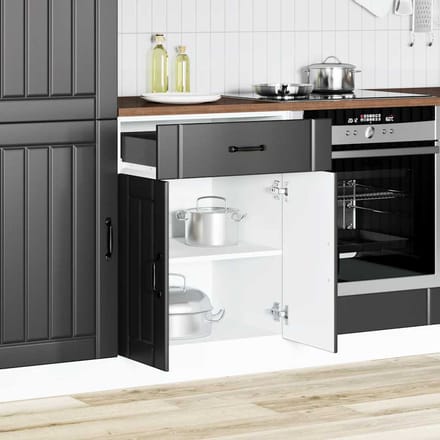 vidaXL - Onderkast - Lucca - bewerkt - hout - zwart