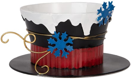 Clayre & Eef Decoratie Beeld Hoed Ø 22x12 cm Zwart Metaal