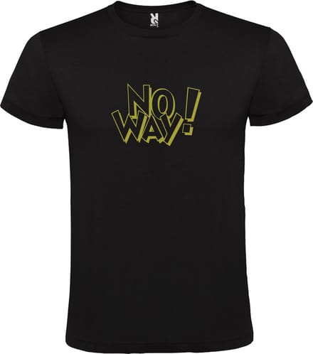 Zwart T-shirt ‘No Way!’ Goud Maat S