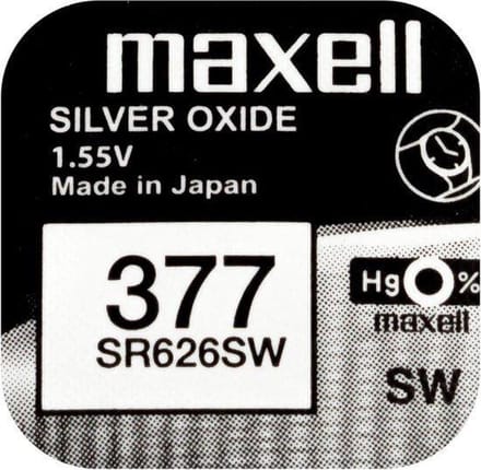 MAXELL 377 / SR626SW zilveroxide knoopcel horlogebatterij 1 (een) stuks