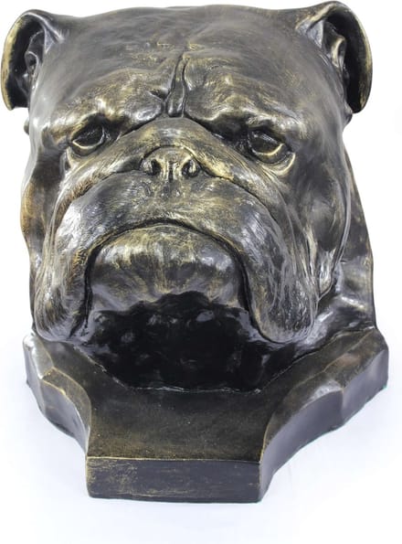 Engelse Bulldog urn en tuinbeeld voor hondenas in groot formaat