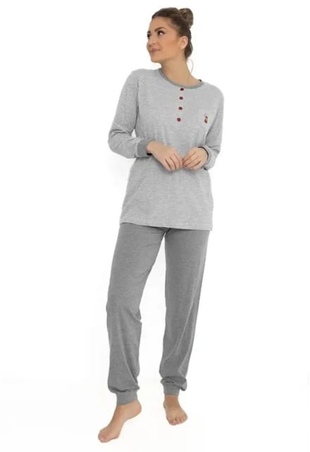 Cocodream - Dames pyjama - Lichtgrijs - Foxy - Maat XXL