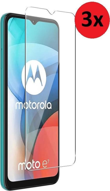 Motorola Moto E7 Screenprotector - Motorola Moto E7 Tempered Glass 3x